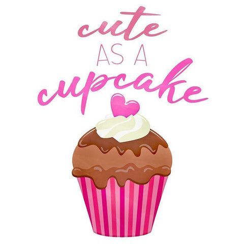 Cute as a Cupcake White Modern Wood Framed Art Print by Kimberly, Allen