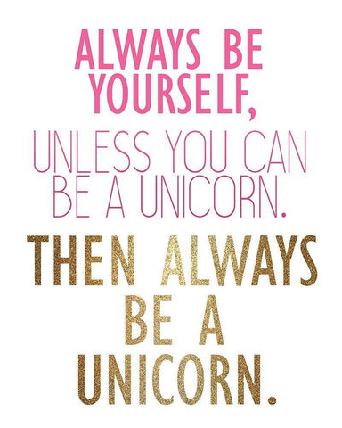 Be a Unicorn 2 White Modern Wood Framed Art Print with Double Matting by Kimberly, Allen