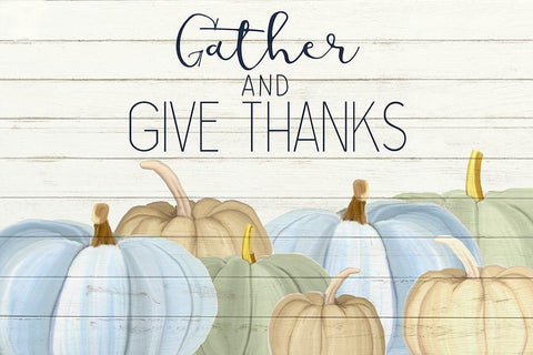 Gather and Give Thanks v2 Black Ornate Wood Framed Art Print with Double Matting by Allen, Kimberly