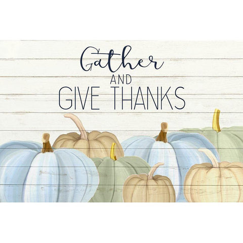Gather and Give Thanks v2 Black Modern Wood Framed Art Print by Allen, Kimberly