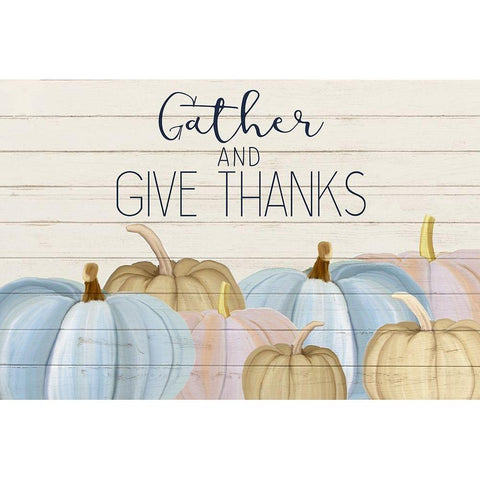 Gather and Give Thanks Gold Ornate Wood Framed Art Print with Double Matting by Kimberly, Allen