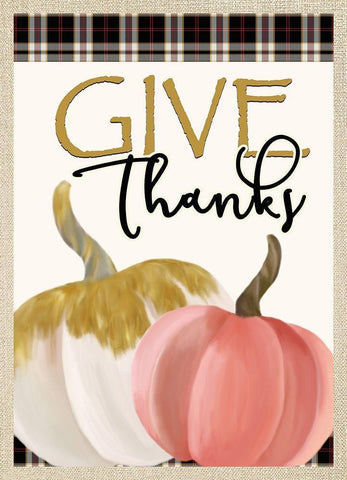 Give Thanks Pumpkins Black Ornate Wood Framed Art Print with Double Matting by Kimberly, Allen