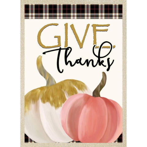 Give Thanks Pumpkins Black Modern Wood Framed Art Print by Kimberly, Allen