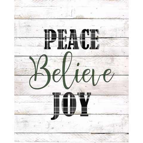 Peace Plaid Black Modern Wood Framed Art Print with Double Matting by Kimberly, Allen