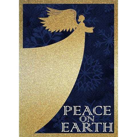 Peace on Earth Angel Gold Ornate Wood Framed Art Print with Double Matting by Kimberly, Allen