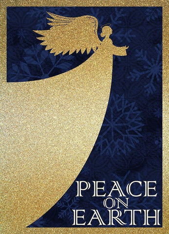 Peace on Earth Angel White Modern Wood Framed Art Print with Double Matting by Kimberly, Allen