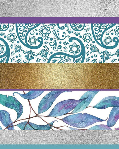 Mixed Teal Purple 1 White Modern Wood Framed Art Print with Double Matting by Kimberly, Allen