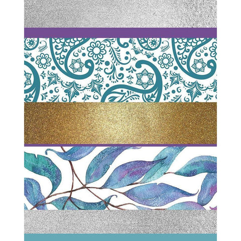 Mixed Teal Purple 1 White Modern Wood Framed Art Print by Kimberly, Allen