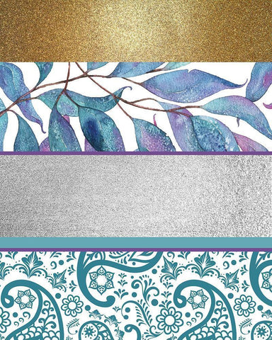 Mixed Teal Purple 2 White Modern Wood Framed Art Print with Double Matting by Kimberly, Allen