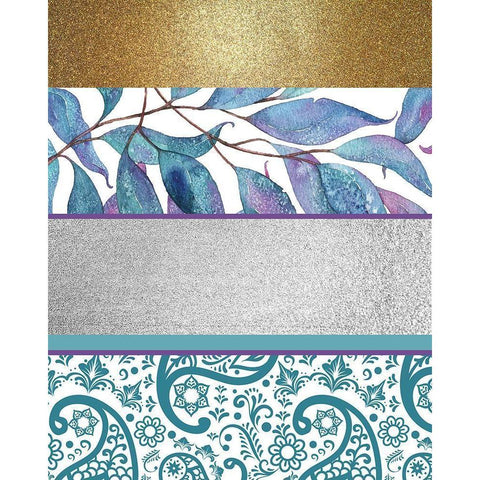 Mixed Teal Purple 2 White Modern Wood Framed Art Print by Kimberly, Allen