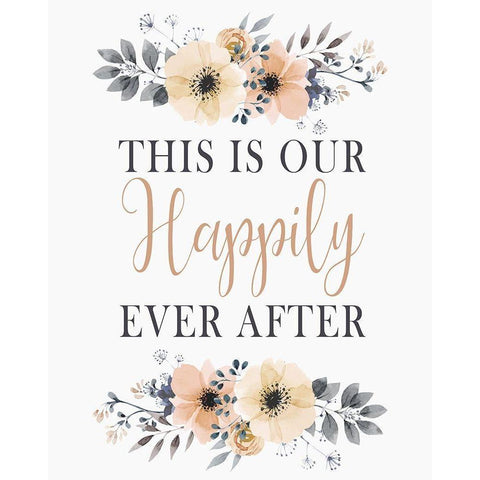 Happily Ever After White Modern Wood Framed Art Print by Kimberly, Allen