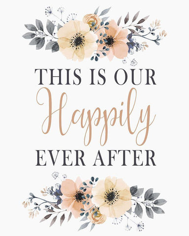 Happily Ever After Black Ornate Wood Framed Art Print with Double Matting by Kimberly, Allen