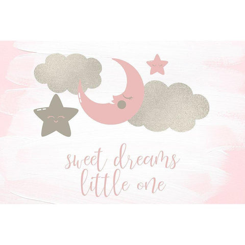 Sweet Dreams Little One White Modern Wood Framed Art Print by Kimberly, Allen