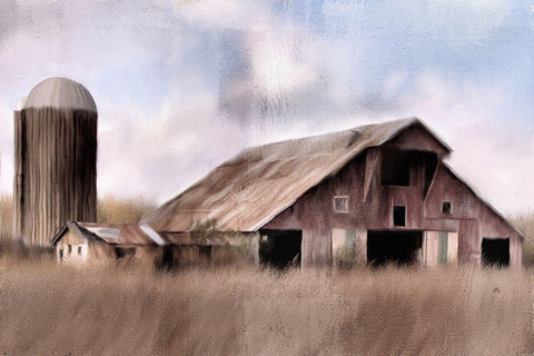Forgotten Barn Black Ornate Wood Framed Art Print with Double Matting by Kimberly, Allen