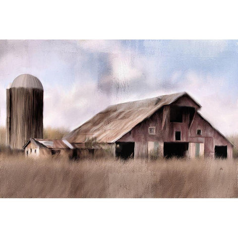 Forgotten Barn White Modern Wood Framed Art Print by Kimberly, Allen