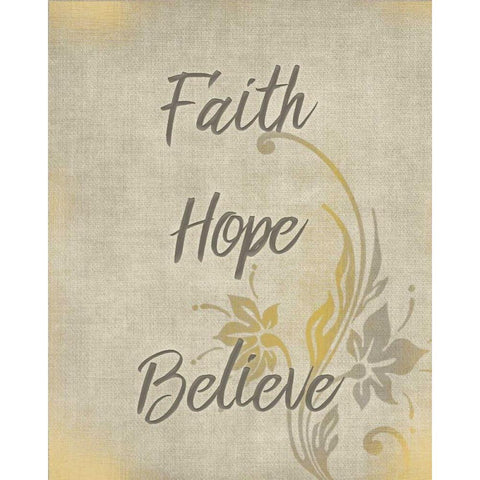 Faith Hope Believe Black Modern Wood Framed Art Print by Allen, Kimberly