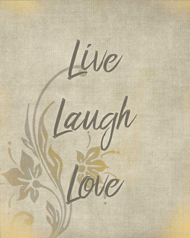 Live Laugh Love Black Ornate Wood Framed Art Print with Double Matting by Allen, Kimberly