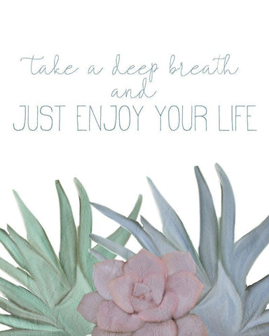 Enjoy your Life White Modern Wood Framed Art Print with Double Matting by Kimberly, Allen