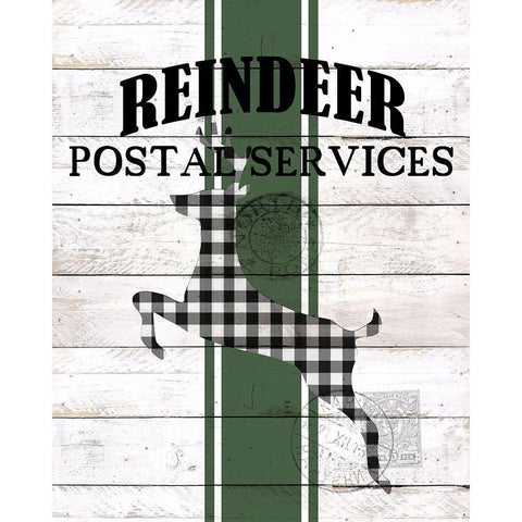 Postal Service Plaid Black Modern Wood Framed Art Print with Double Matting by Kimberly, Allen