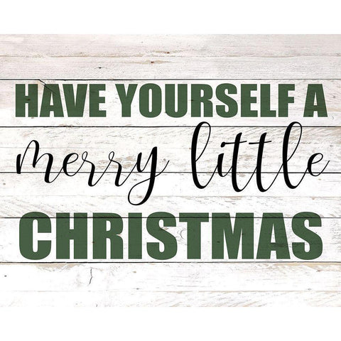 Merry Little Green Black Modern Wood Framed Art Print with Double Matting by Kimberly, Allen