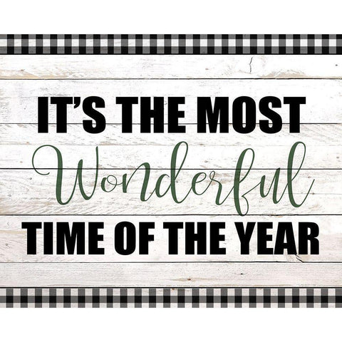 Wonderful Time Plaid Black Modern Wood Framed Art Print by Kimberly, Allen