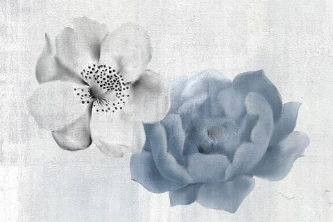 Blue and White White Modern Wood Framed Art Print with Double Matting by Kimberly, Allen