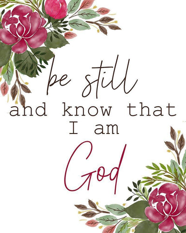 Be Still and Know White Modern Wood Framed Art Print with Double Matting by Kimberly, Allen