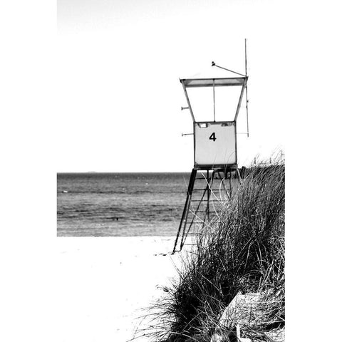 Lifeguard Tower White Modern Wood Framed Art Print by Kimberly, Allen