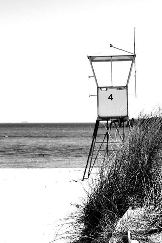 Lifeguard Tower Black Ornate Wood Framed Art Print with Double Matting by Kimberly, Allen