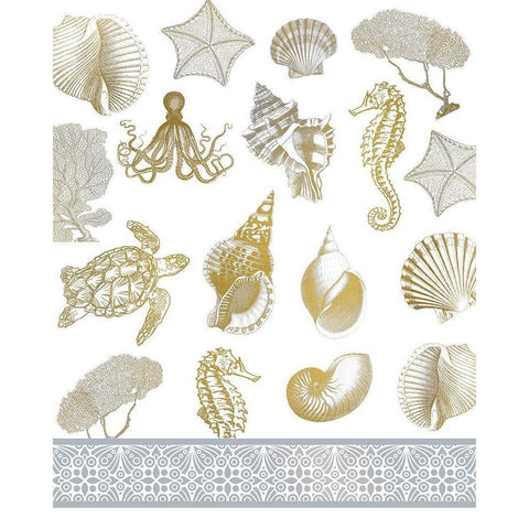 Azure Coastal 3 Gold Ornate Wood Framed Art Print with Double Matting by Kimberly, Allen