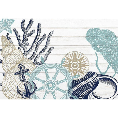 The Sea 7 White Modern Wood Framed Art Print by Kimberly, Allen