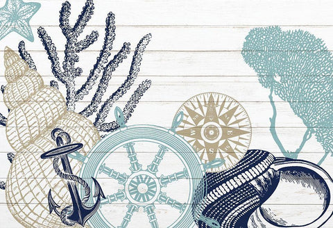 The Sea 7 White Modern Wood Framed Art Print with Double Matting by Kimberly, Allen