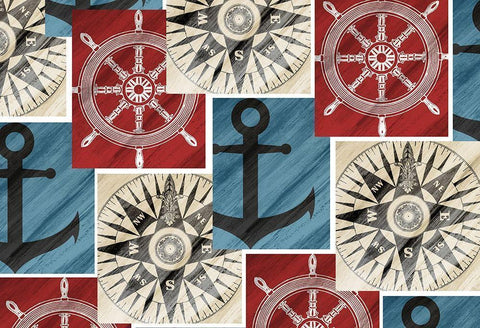 Nautical Dreams Black Ornate Wood Framed Art Print with Double Matting by Kimberly, Allen