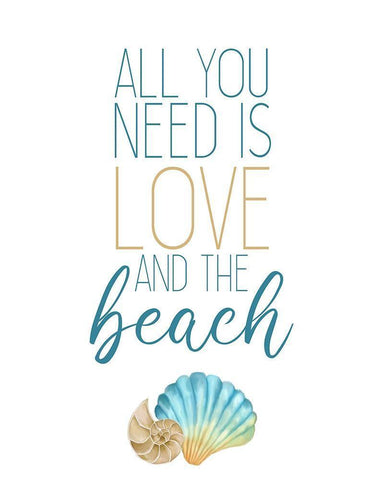 Seashore Shells 3 White Modern Wood Framed Art Print with Double Matting by Kimberly, Allen