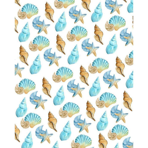 Seashore Shells 4 Gold Ornate Wood Framed Art Print with Double Matting by Kimberly, Allen