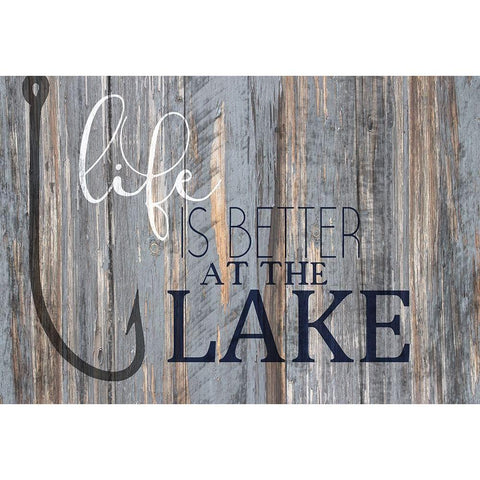 Better at the Lake Gold Ornate Wood Framed Art Print with Double Matting by Kimberly, Allen