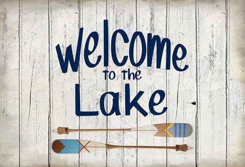 Welcome to the Lake White Modern Wood Framed Art Print with Double Matting by Kimberly, Allen