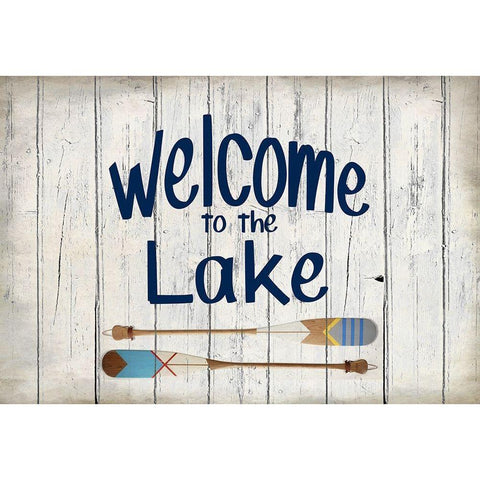 Welcome to the Lake Black Modern Wood Framed Art Print by Kimberly, Allen