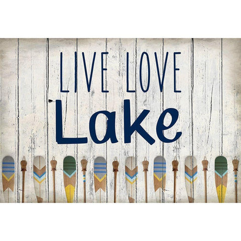 Live Love Lake Black Modern Wood Framed Art Print with Double Matting by Kimberly, Allen