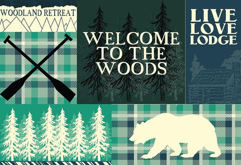 Woodland Retreat Black Ornate Wood Framed Art Print with Double Matting by Kimberly, Allen