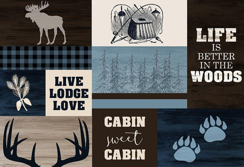 Better in the Woods Black Ornate Wood Framed Art Print with Double Matting by Kimberly, Allen