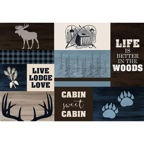 Better in the Woods Black Modern Wood Framed Art Print by Kimberly, Allen