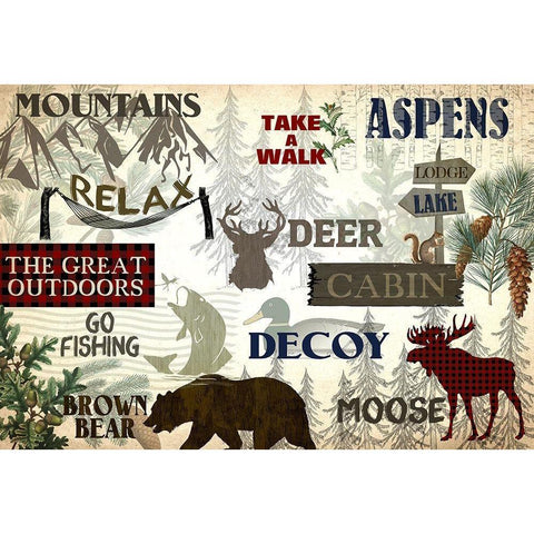 Rustic Lodge White Modern Wood Framed Art Print by Kimberly, Allen