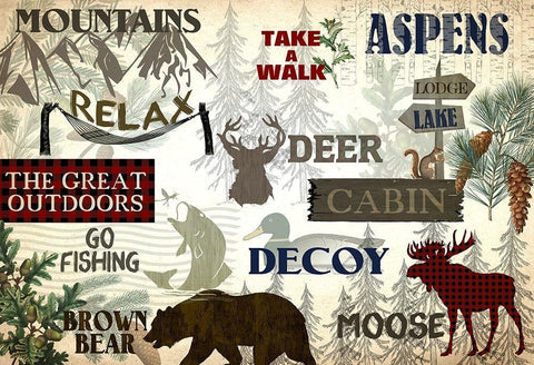 Rustic Lodge White Modern Wood Framed Art Print with Double Matting by Kimberly, Allen