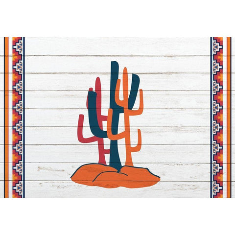 3 Cactus White Modern Wood Framed Art Print by Kimberly, Allen