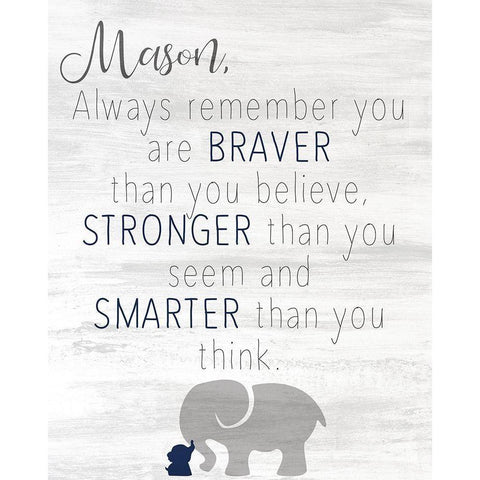 Always Remember Blue Black Modern Wood Framed Art Print by Kimberly, Allen