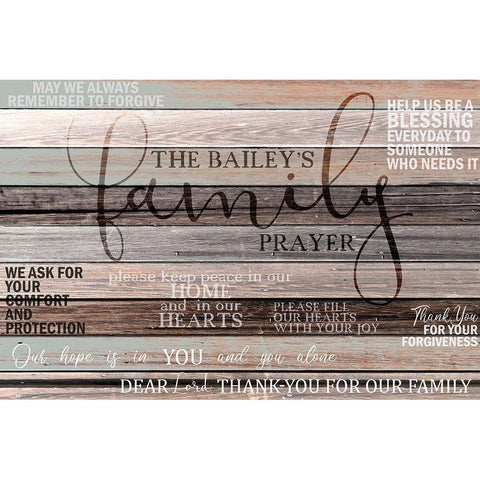 Family Prayer Black Modern Wood Framed Art Print with Double Matting by Kimberly, Allen