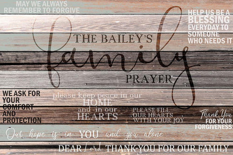 Family Prayer White Modern Wood Framed Art Print with Double Matting by Kimberly, Allen