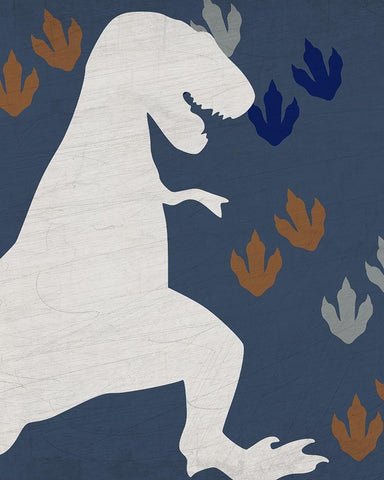 Rawr Tracks 1 v2 Black Ornate Wood Framed Art Print with Double Matting by Kimberly, Allen