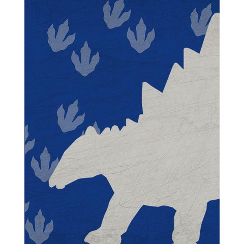 Rawr Tracks 2 White Modern Wood Framed Art Print by Kimberly, Allen